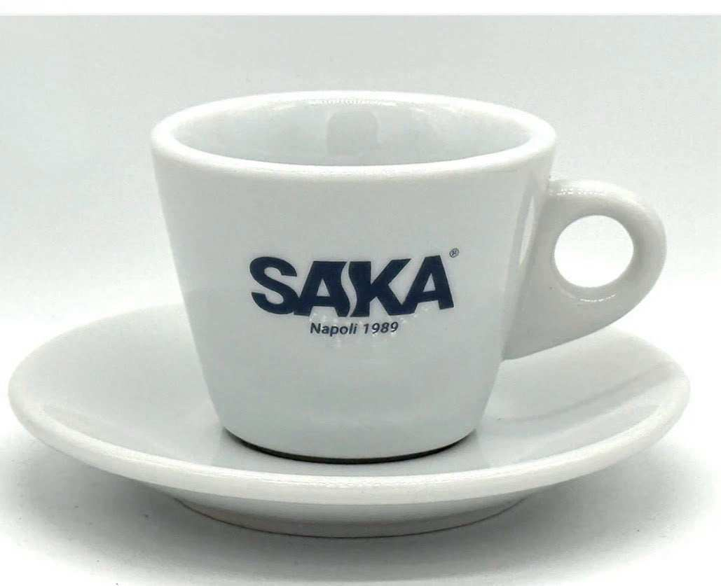 Saka Cappuccino Cup 6 ounce with matching saucer perfect for coffee bar