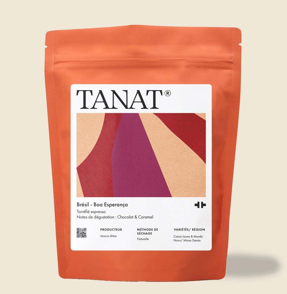 BOA ESPERANÇA Brazil Tanat Coffee whole bean with caramel and chocolate tasting notes roasted 07/15